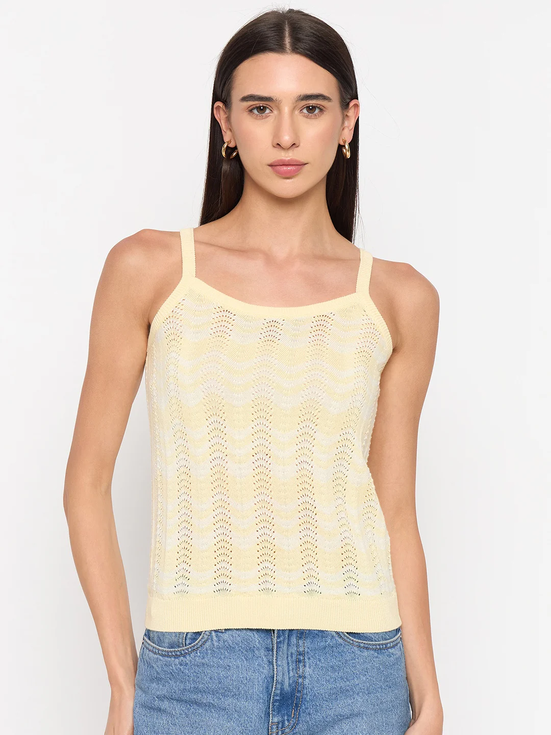 Madame Butter Yellow Cotton Knit Top - Image 6