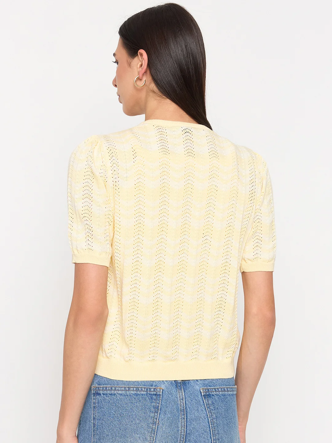 Madame Butter Yellow Cotton Knit Top - Image 7