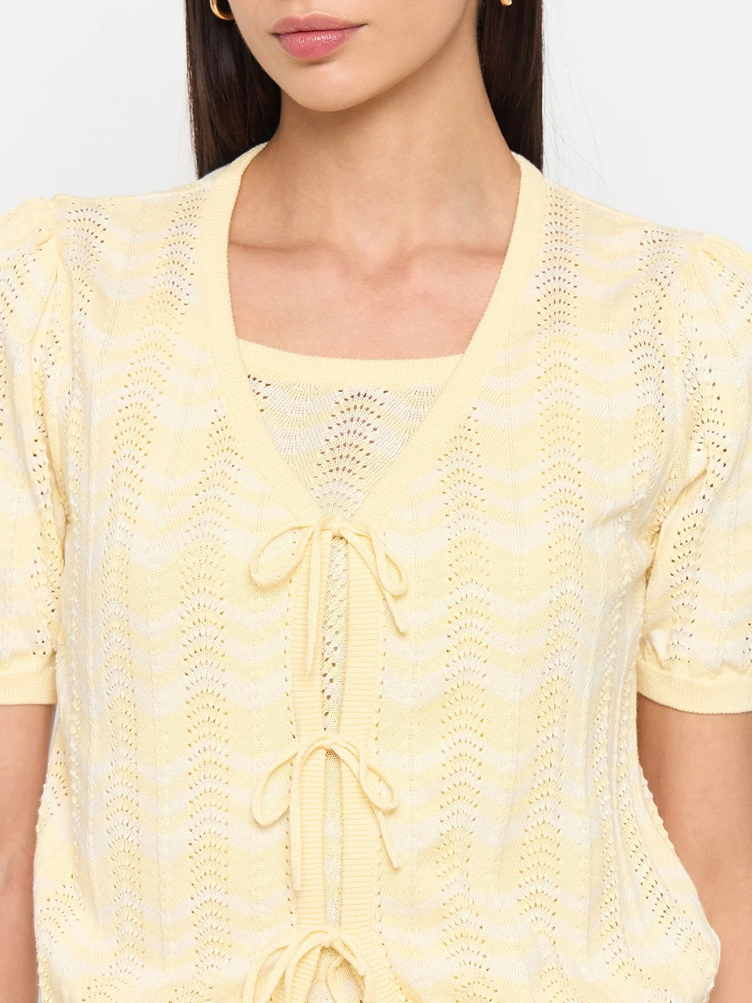 Madame Butter Yellow Cotton Knit Top - Image 8