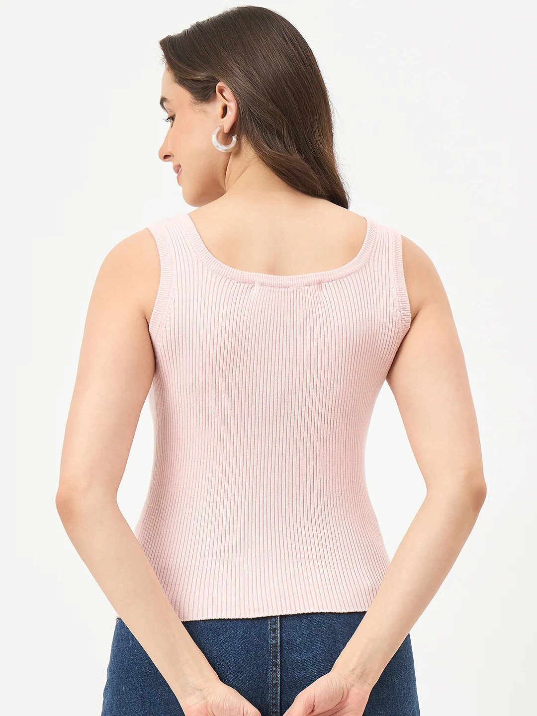 Madame Powder Pink Cotton-Blend Knit Top - Image 6
