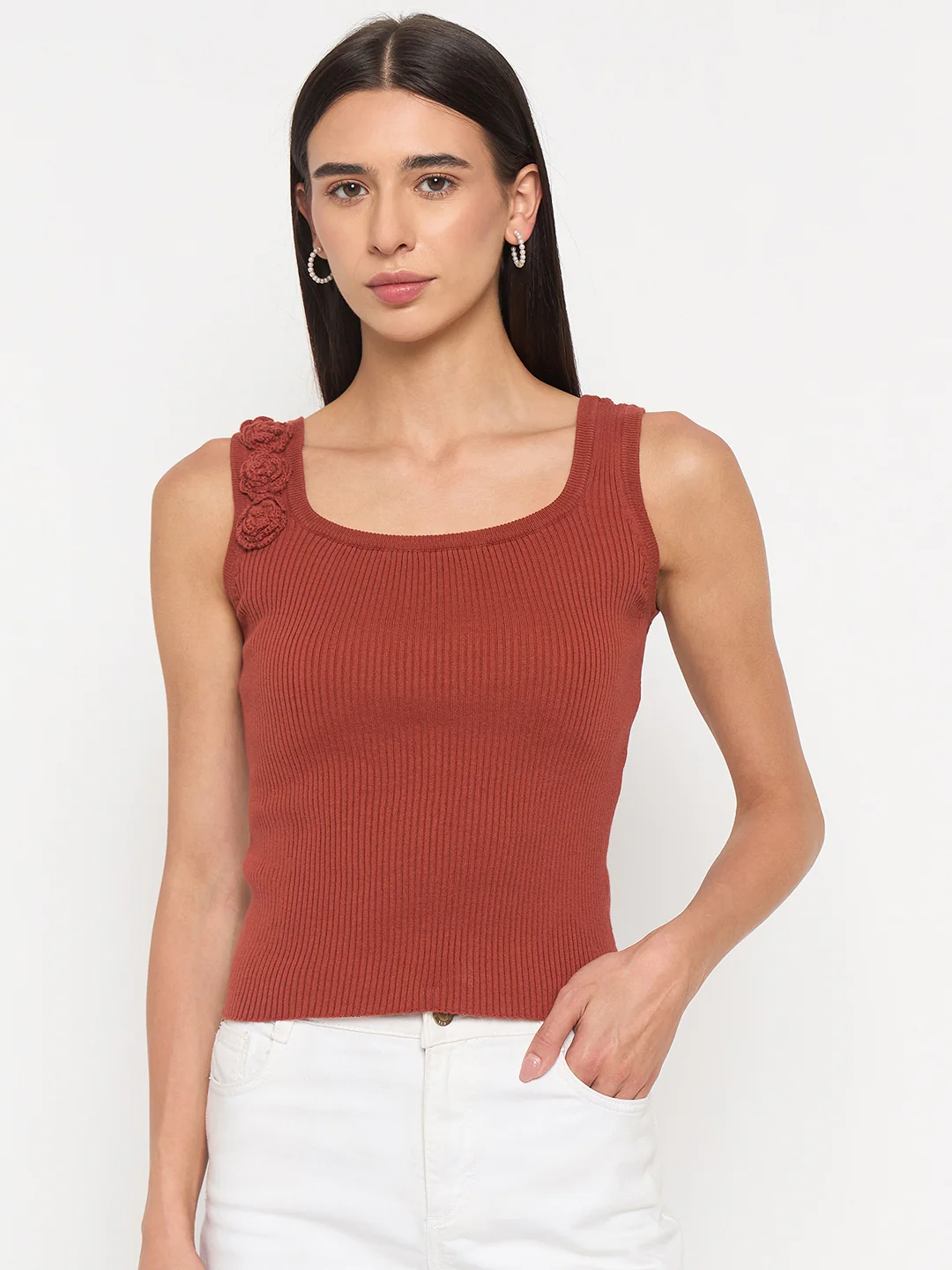 Madame Rust Cotton-Blend Knit Top