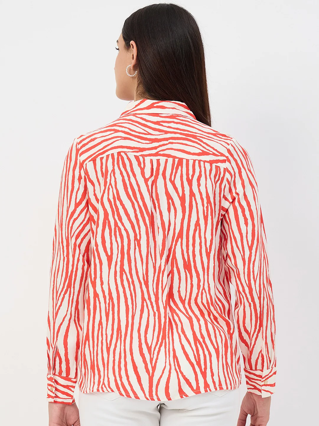 Madame Red Printed Rayon Shirt - Image 7