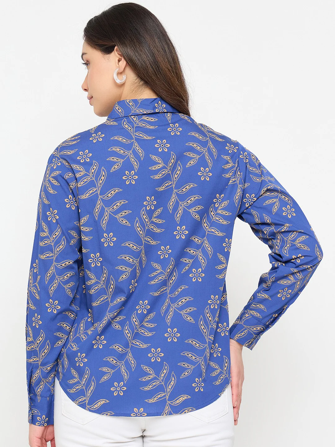 Blue Embroidered Summer Shirt for Women - Image 7