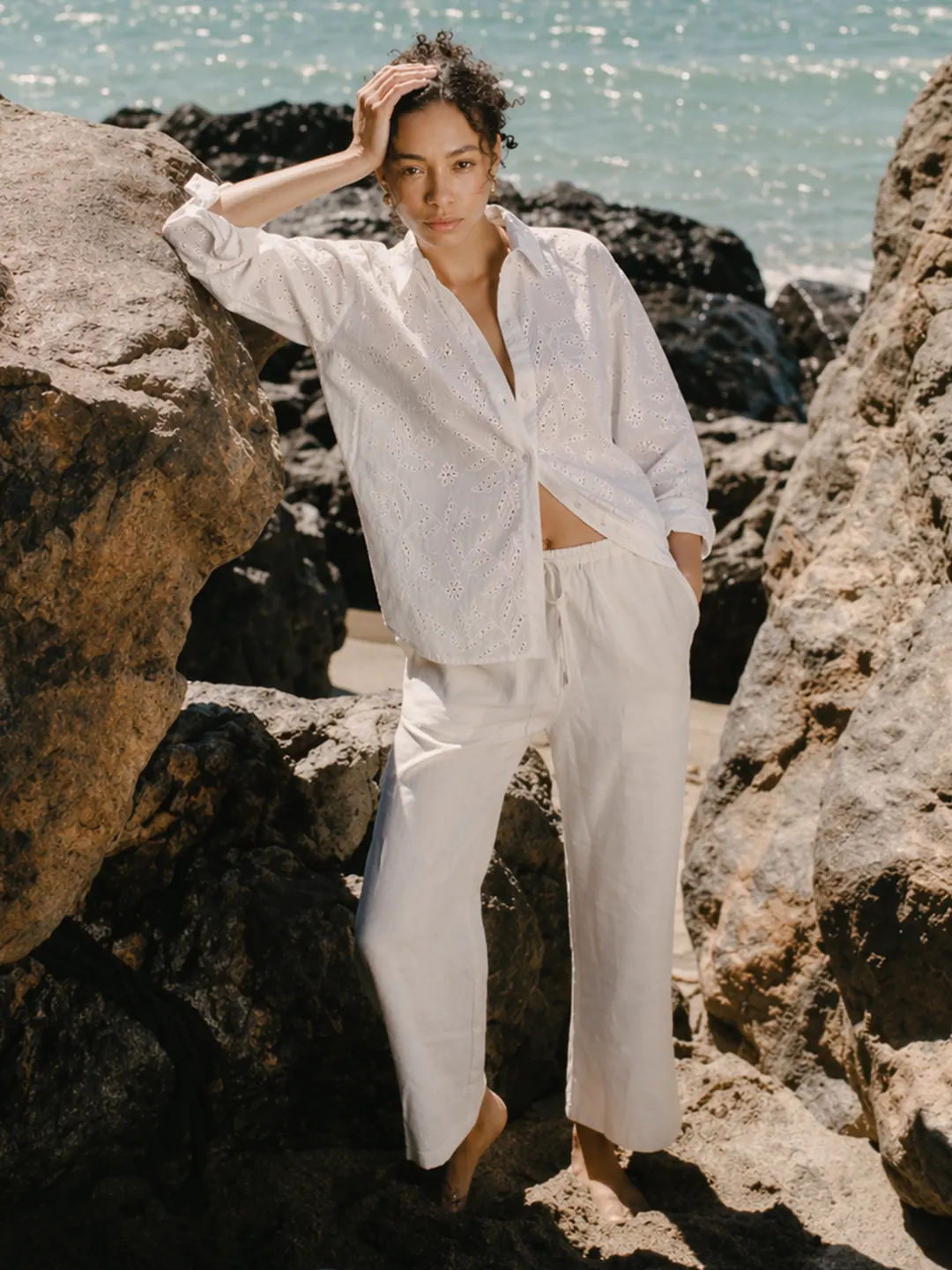 Madame Embroidered White Cotton Shirt