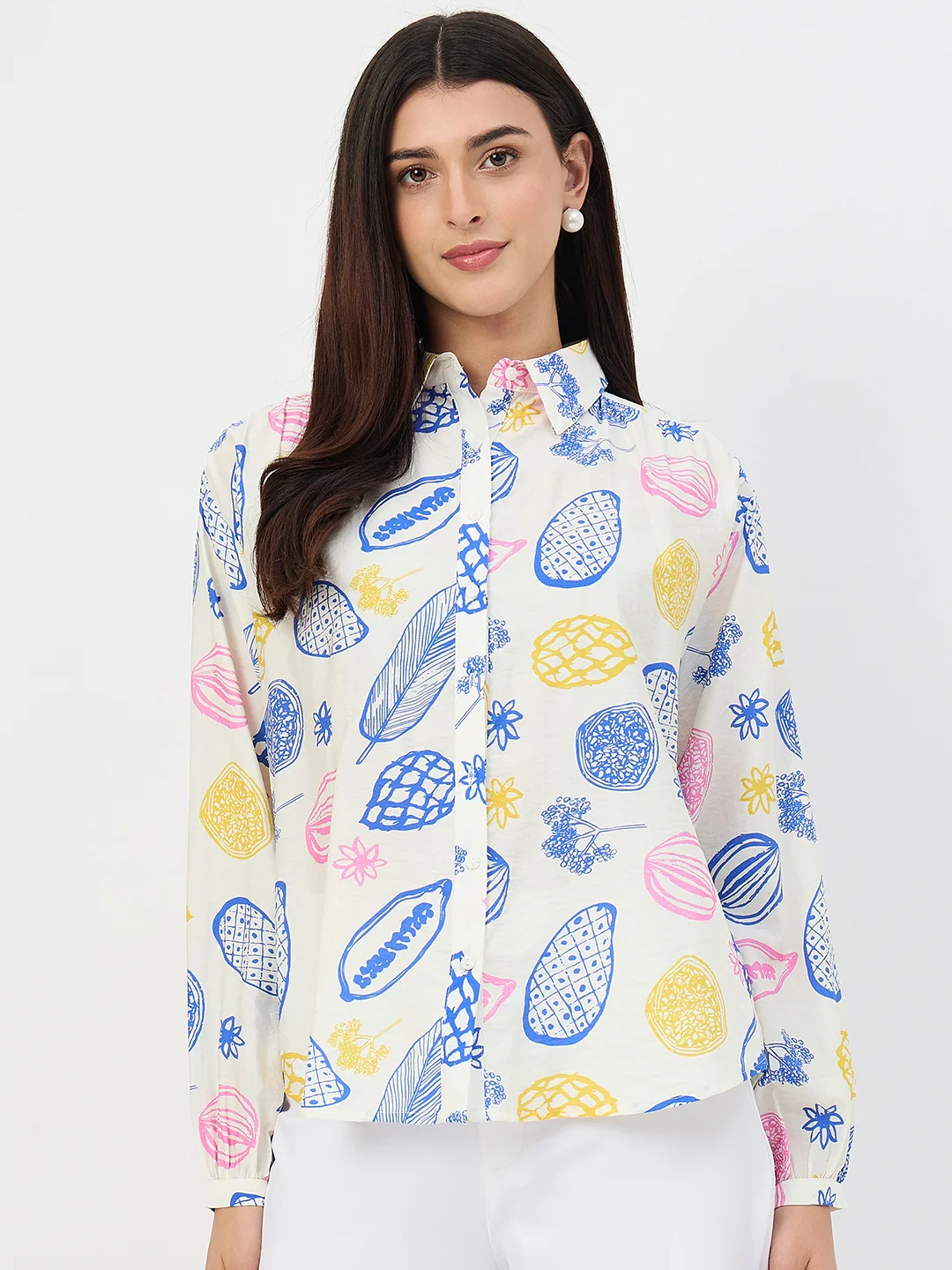 Madame Off-White Printed Viscose-Blend Shirt - Image 2