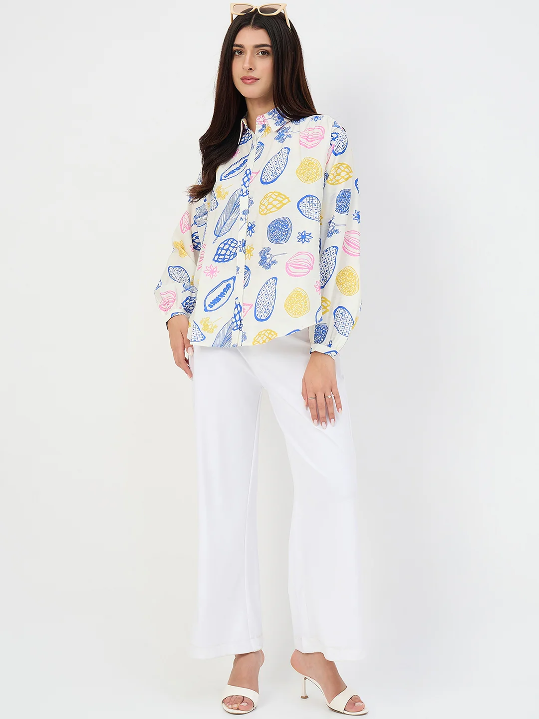 Madame Off-White Printed Viscose-Blend Shirt - Image 3