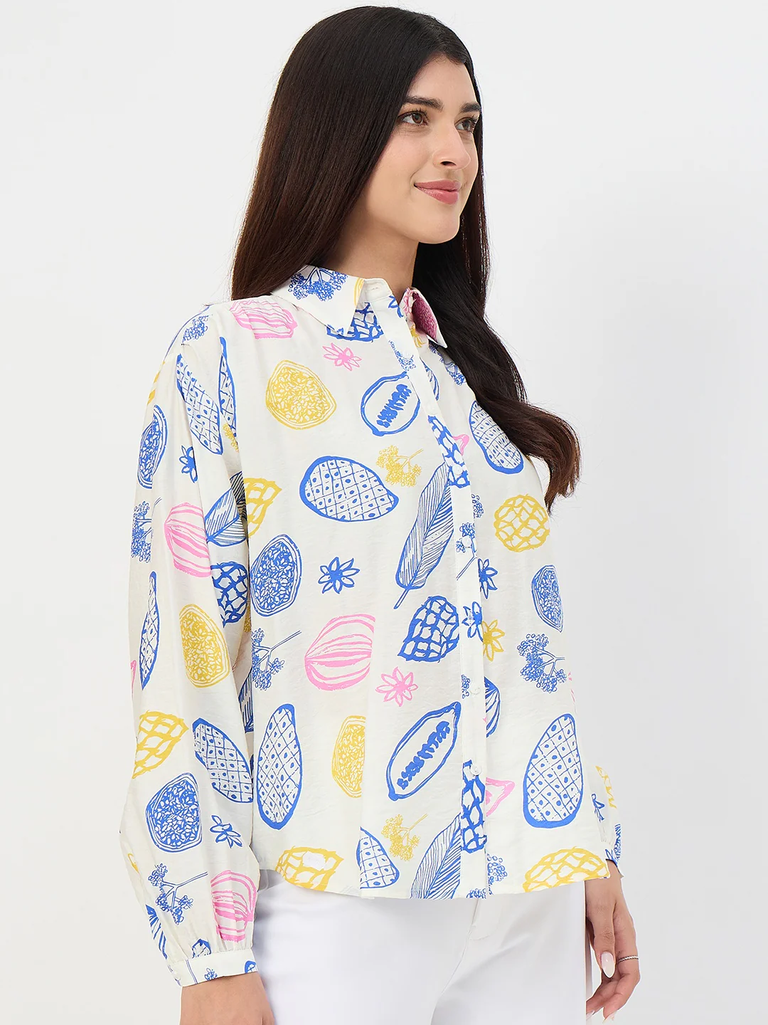 Madame Off-White Printed Viscose-Blend Shirt - Image 5
