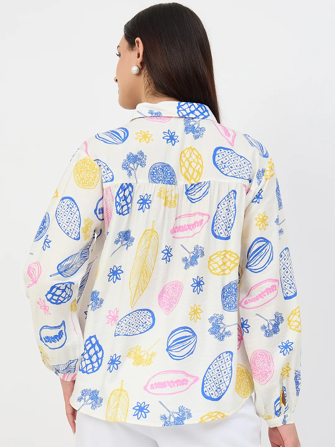 Madame Off-White Printed Viscose-Blend Shirt - Image 7
