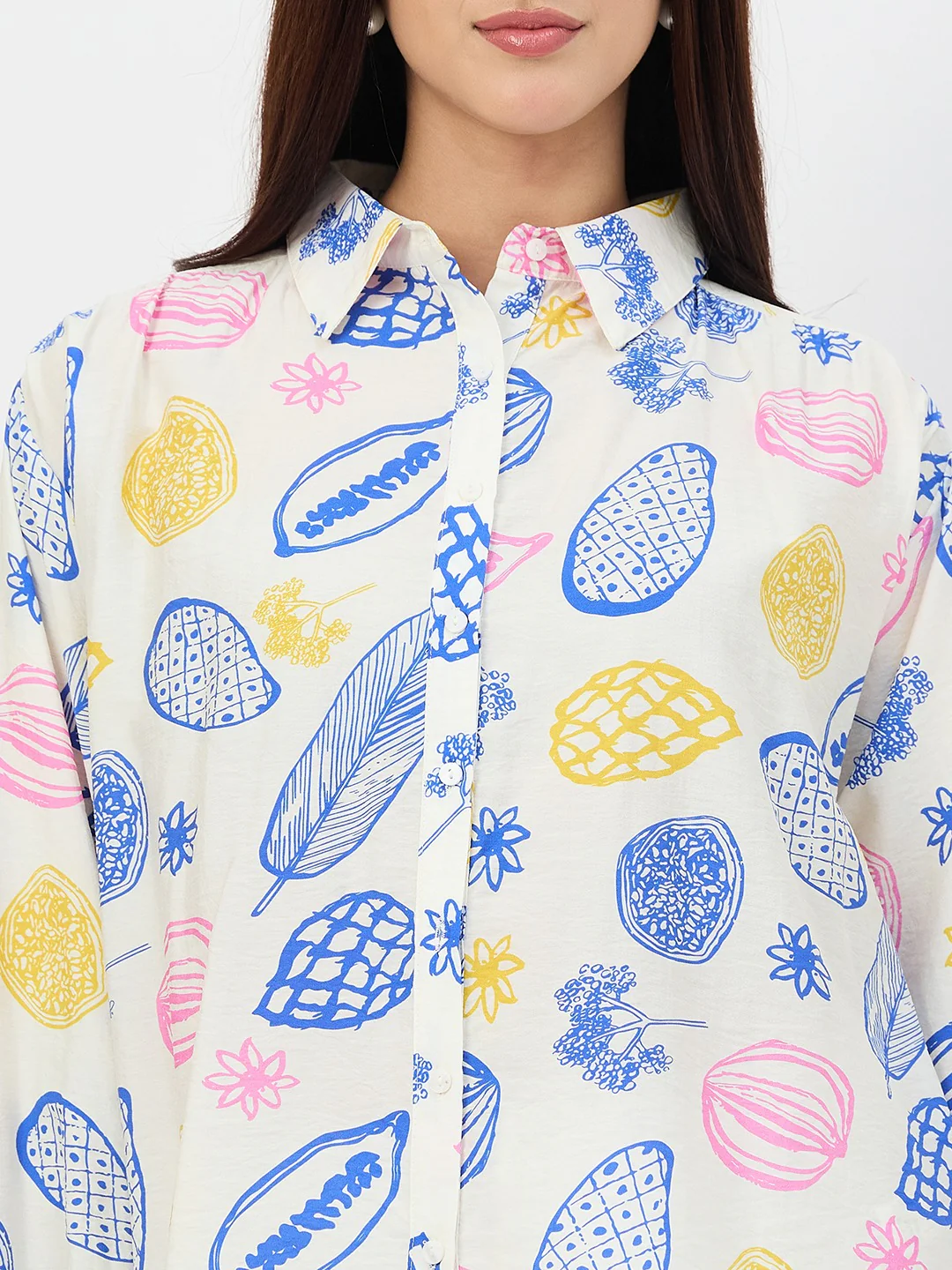 Madame Off-White Printed Viscose-Blend Shirt - Image 8