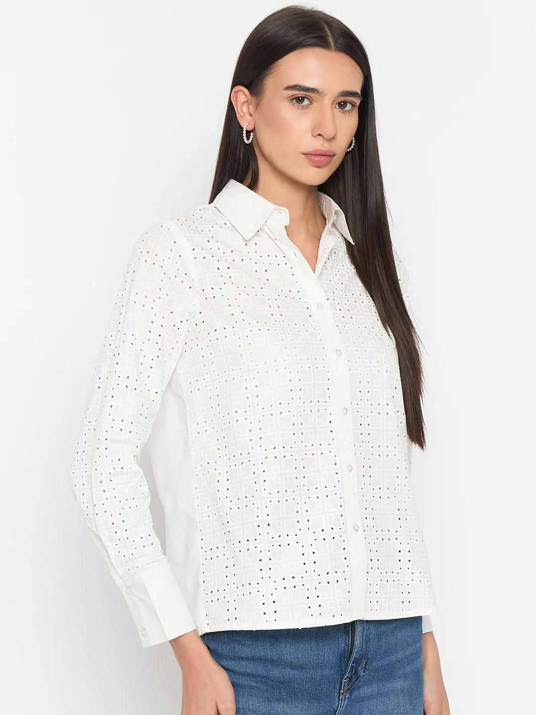Madame White Cotton Shirt - Image 4