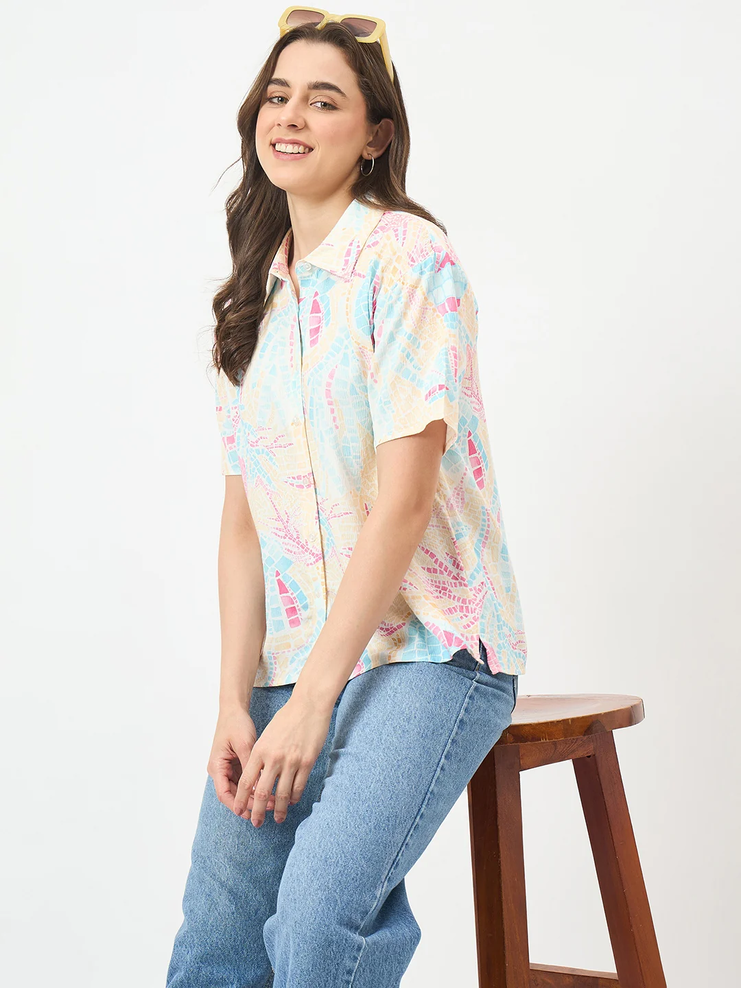 Madame Beige Rayon Shirt - Image 2