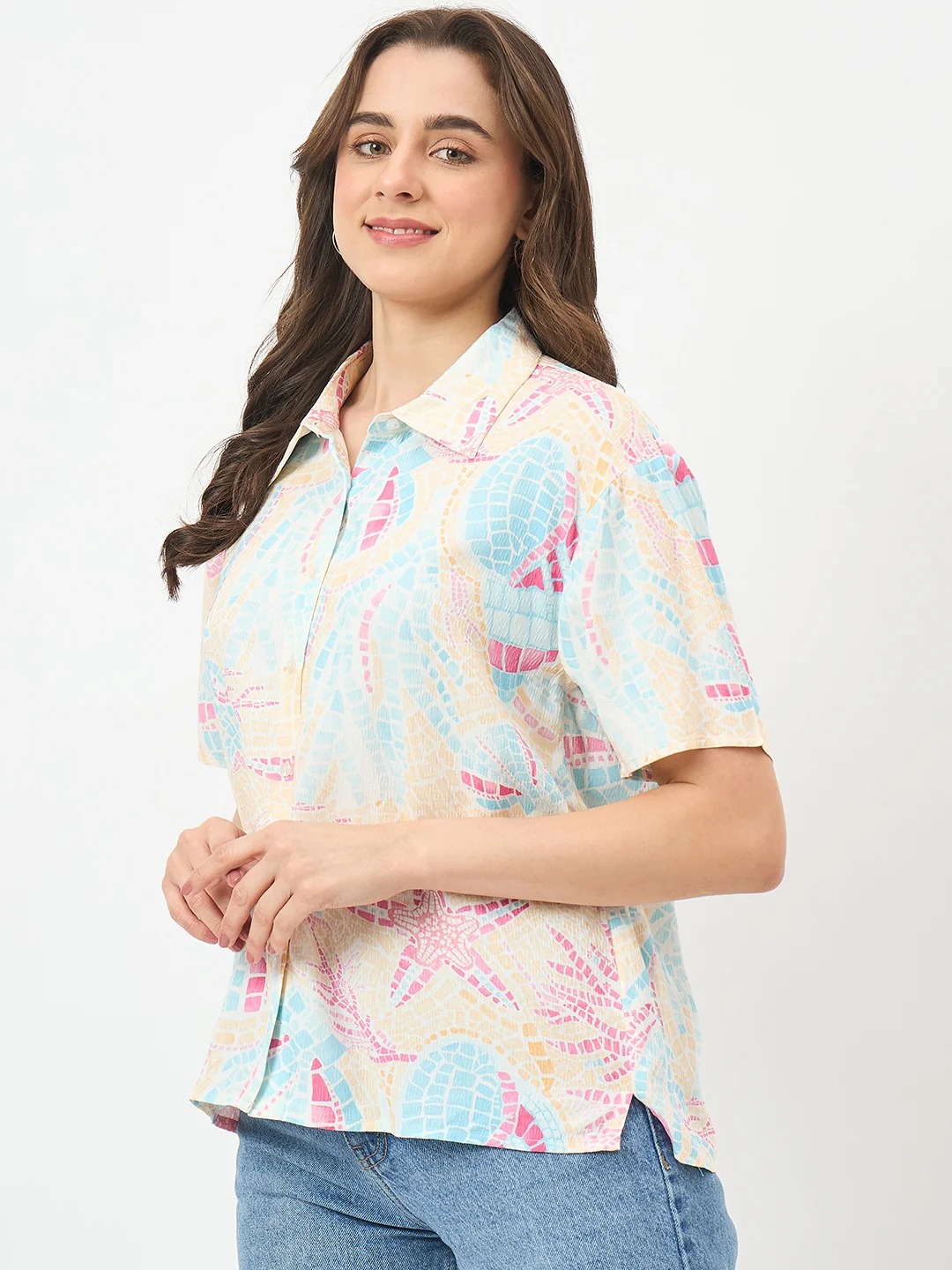 Madame Beige Rayon Shirt - Image 5
