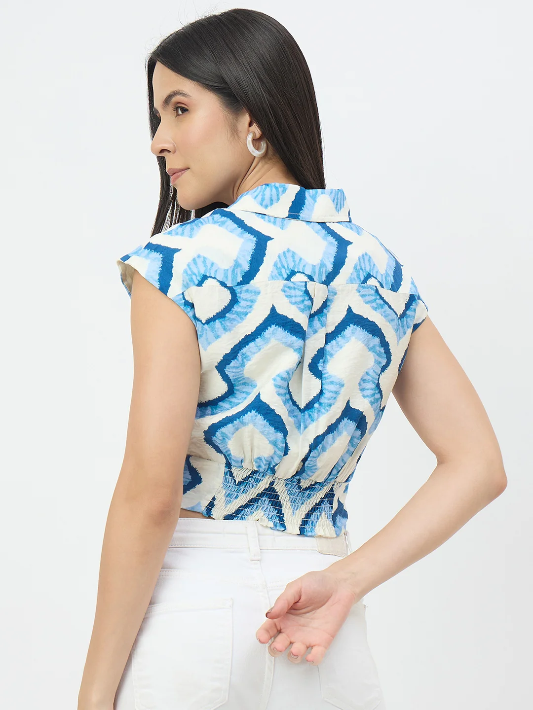 Madame Blue Printed  Shirt - Image 6