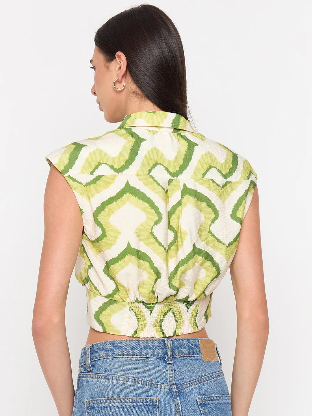 Madame  Green Printed  Shirt - Image 6