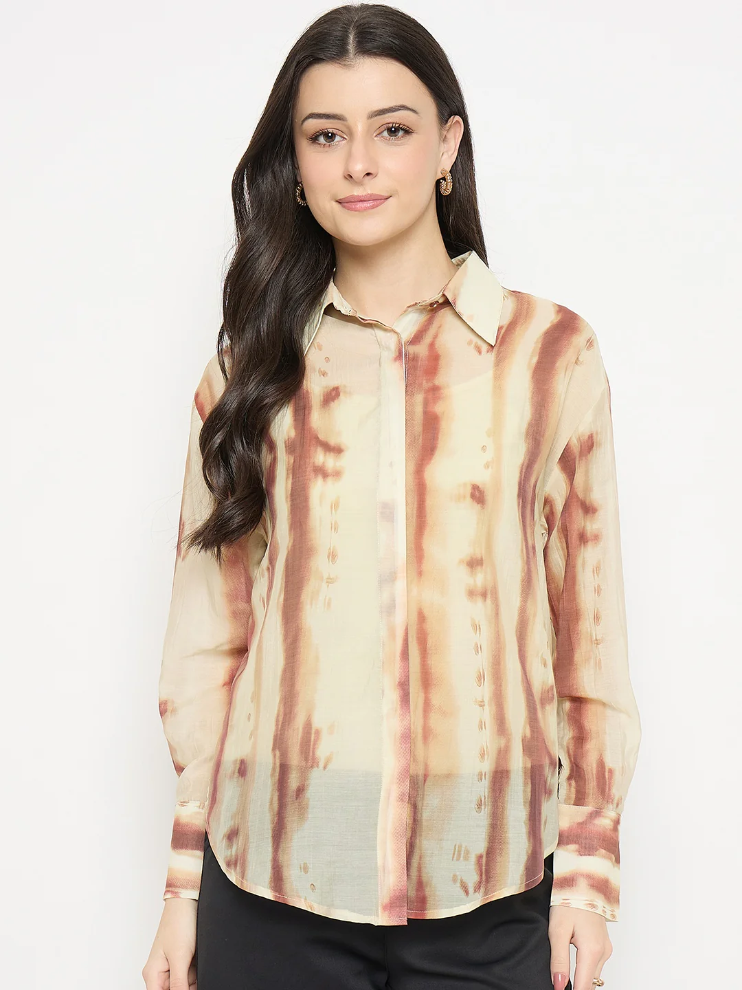 Madame Brown Tencel Nylon Blend Printed Shirt