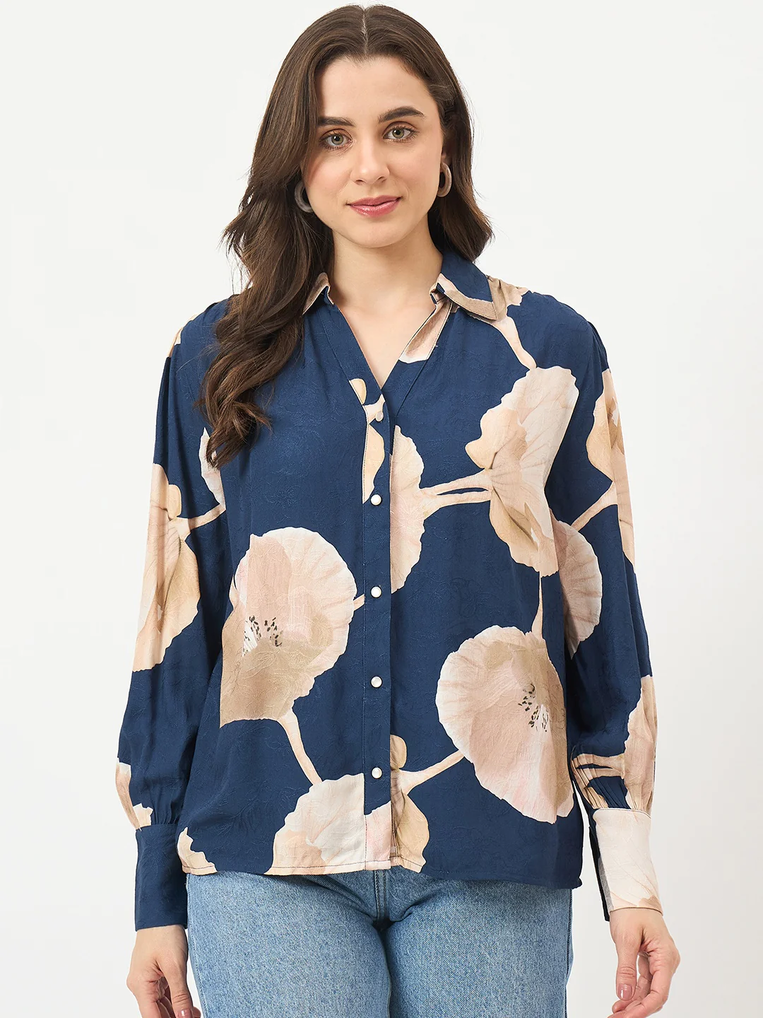Madame Navy Rayon Shirt