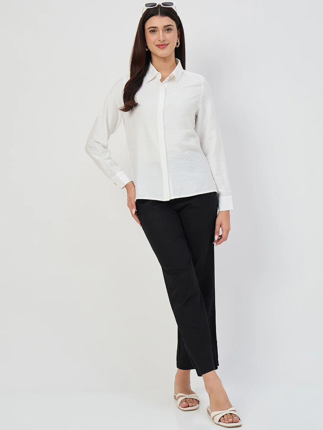 Madame White Rayon-Blend Shirt - Image 2