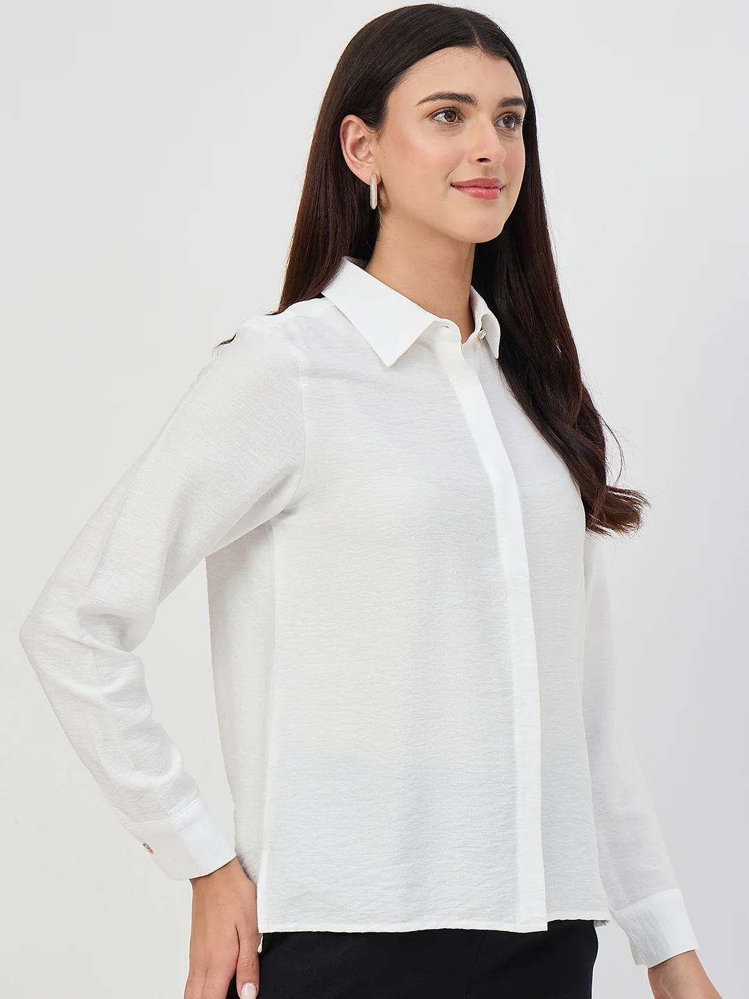 Madame White Rayon-Blend Shirt - Image 4