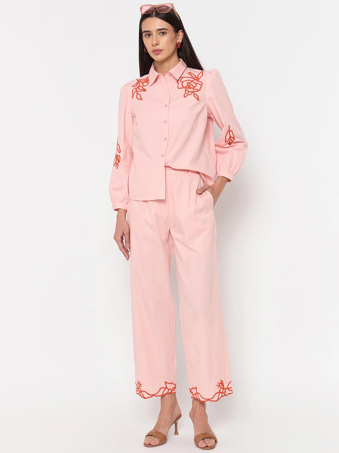 Madame Blush Pink Cotton Shirt - Image 4