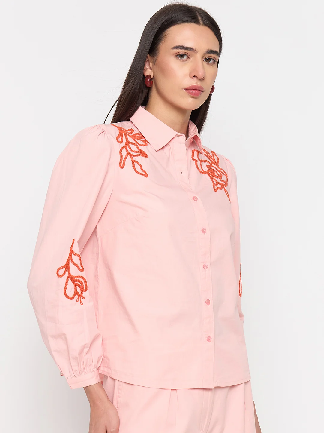 Madame Blush Pink Cotton Shirt - Image 5