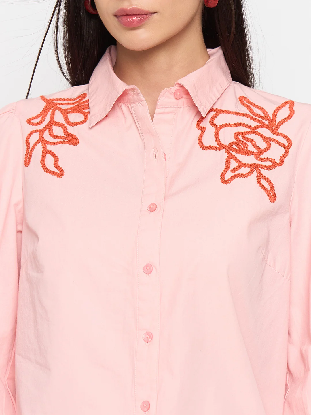 Madame Blush Pink Cotton Shirt - Image 8