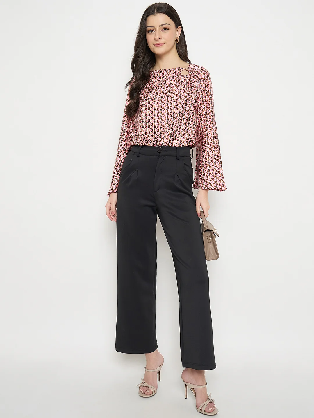 Madame Multi Color Chevron Print Top - Image 3