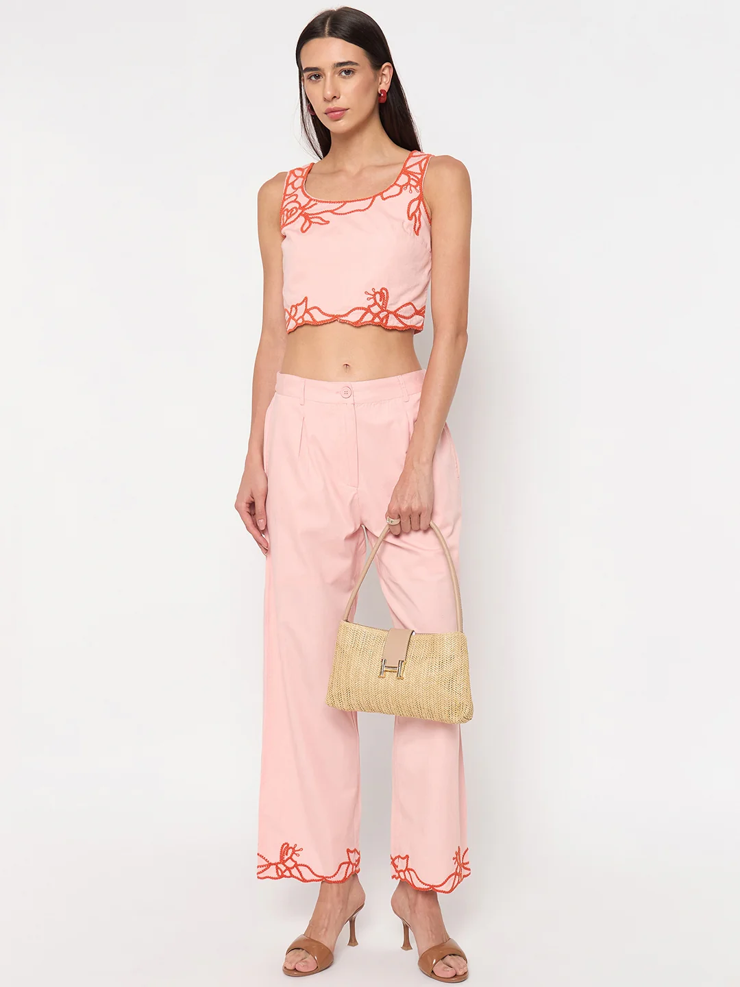 Madame Blush Pink Cotton Puff-Sleeve Top - Image 2