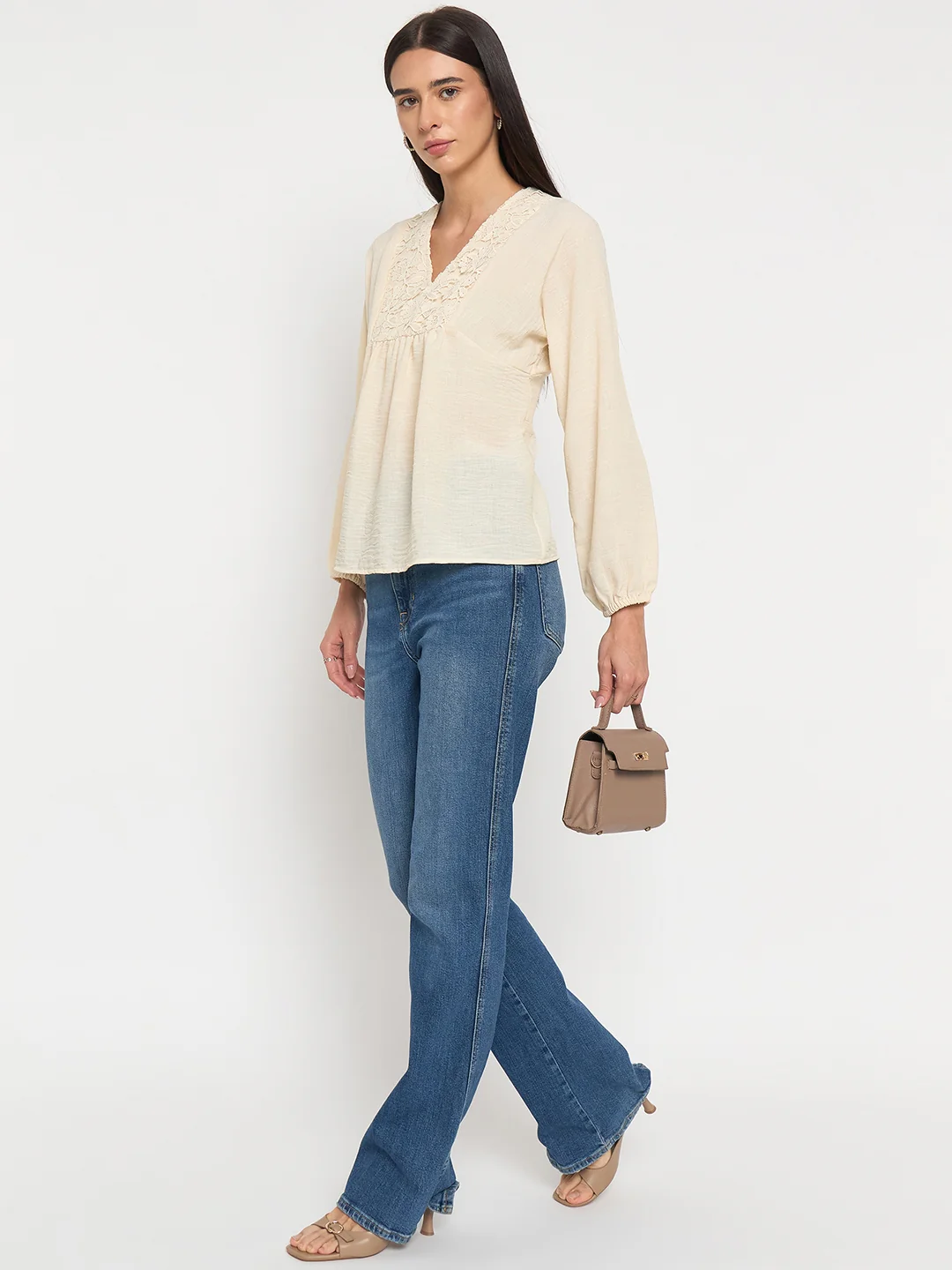 Madame Off-White Printed Top - Image 3