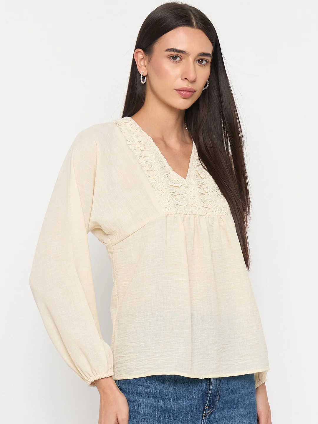Madame Off-White Printed Top - Image 4