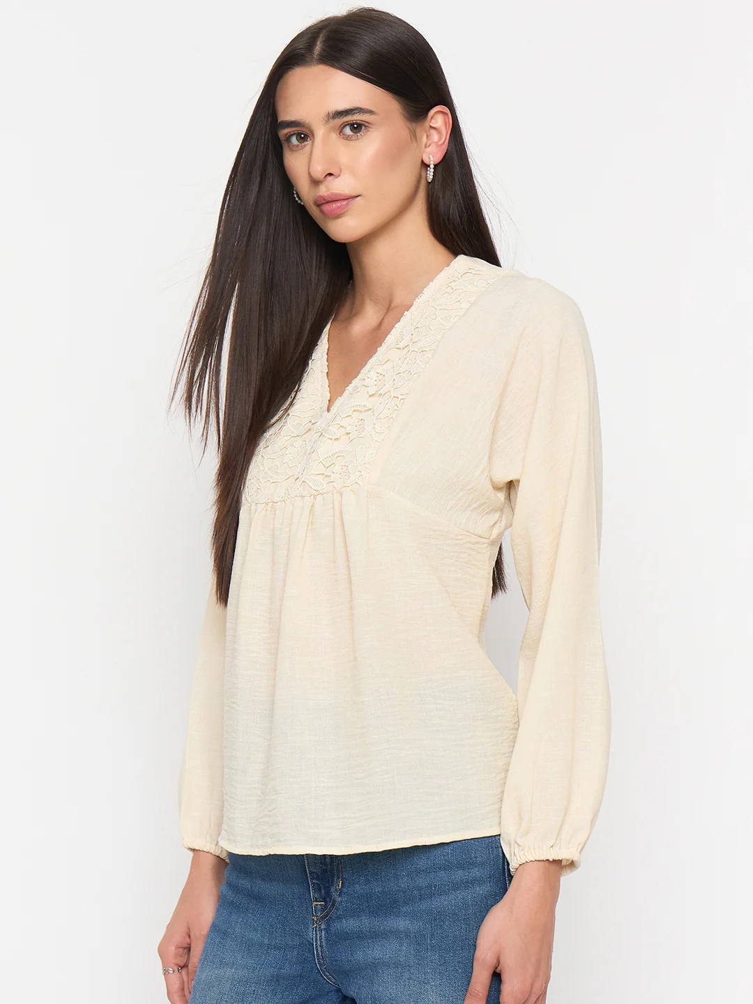 Madame Off-White Printed Top - Image 5