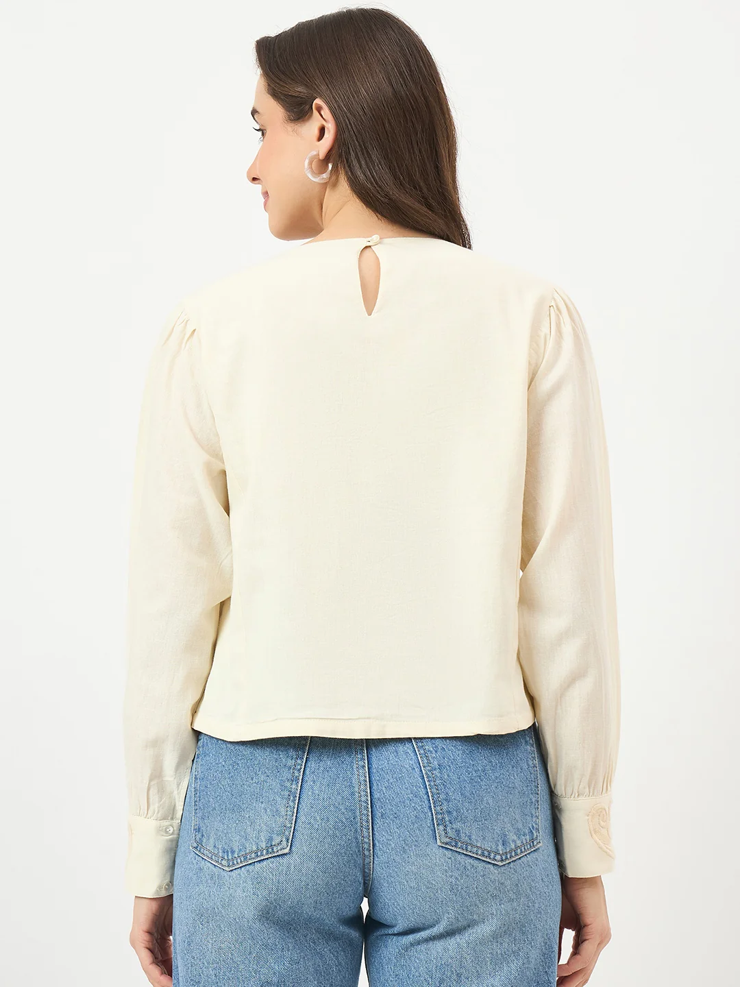 Madame Off-White Embroidered Tunic Top - Image 7