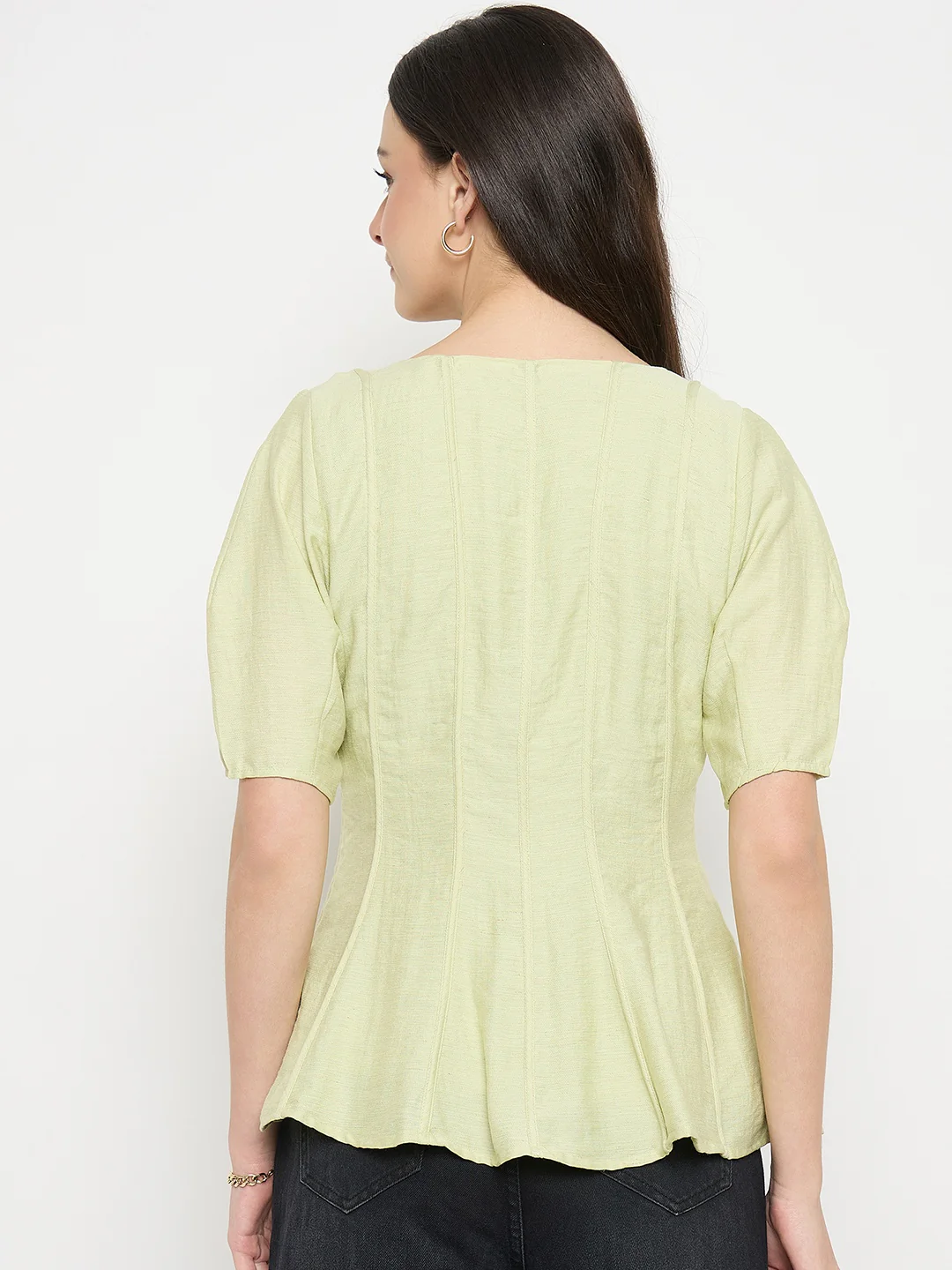 Madame Green Square neck Rayon Blend  Top - Image 6