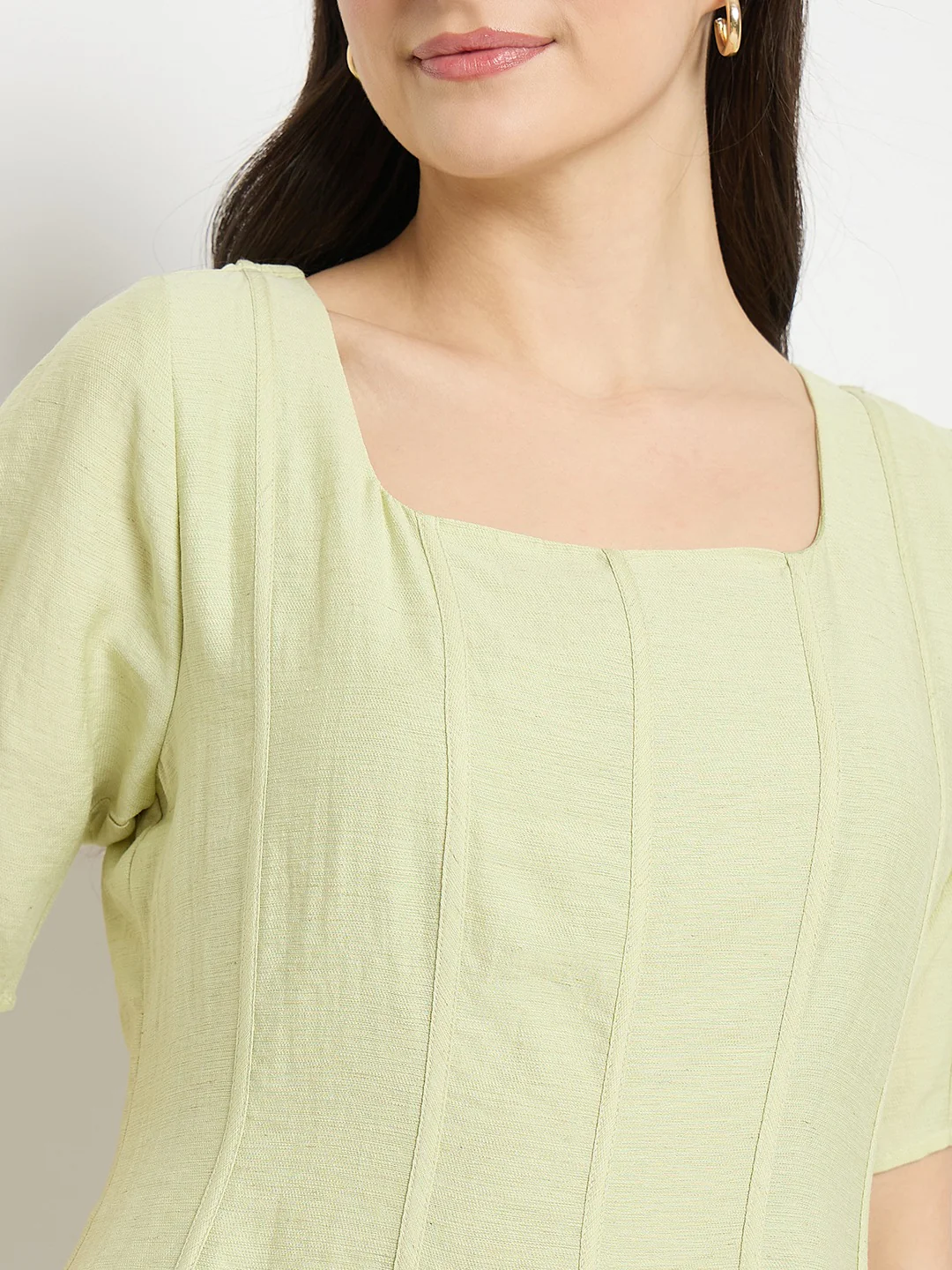 Madame Green Square neck Rayon Blend  Top - Image 7