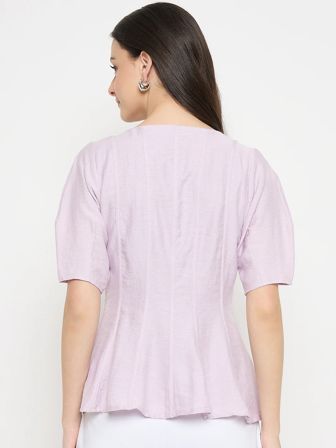 Madame Lilac Square Neck Rayon Blend Top - Image 6