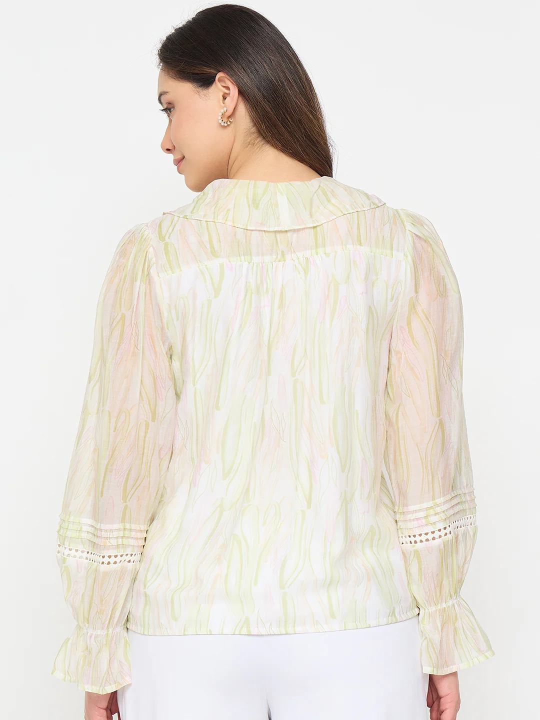 Madame Green Rayon Blend Cotton Top - Image 6