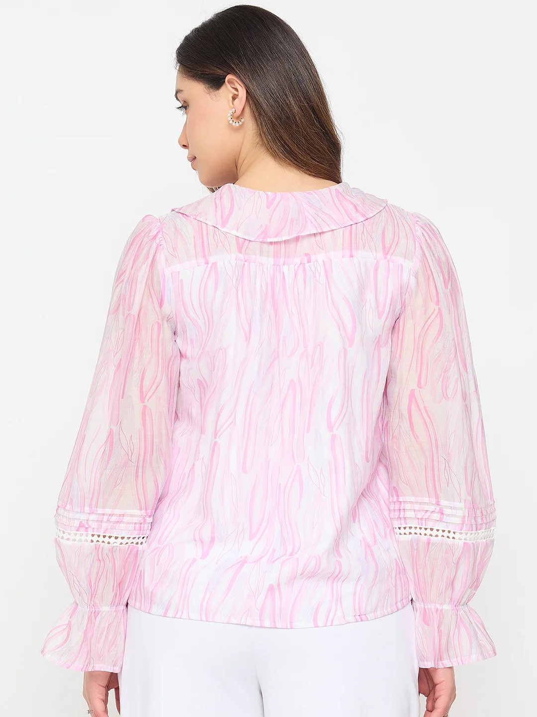 Madame Rayon Blend Pink Ruffle Top - Image 7