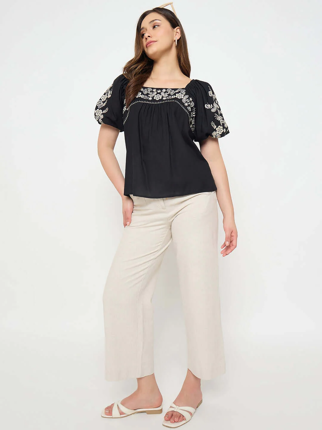 Madame Rayon Blend Black Top - Image 4
