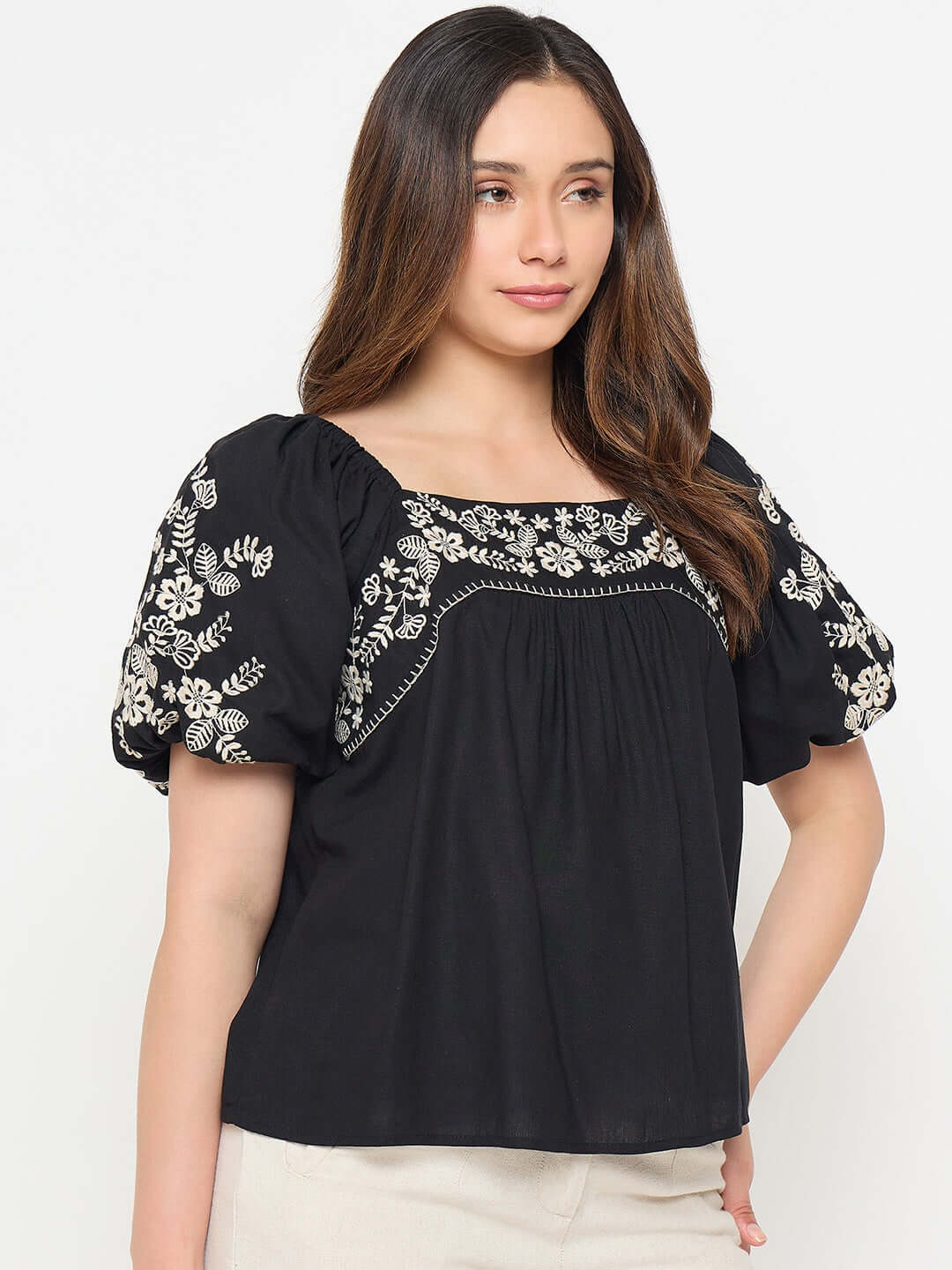 Madame Rayon Blend Black Top - Image 5