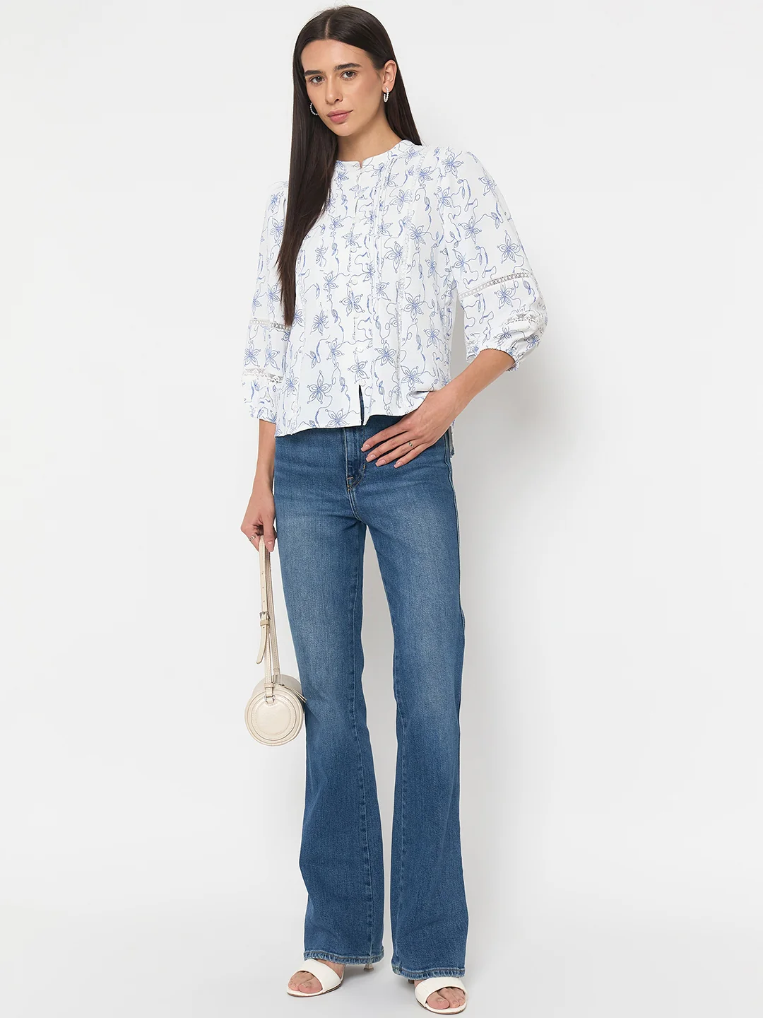 Madame Blue Printed Tunic Top - Image 3