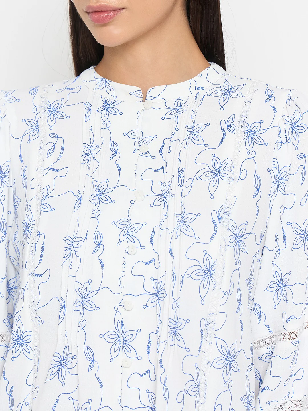 Madame Blue Printed Tunic Top - Image 7