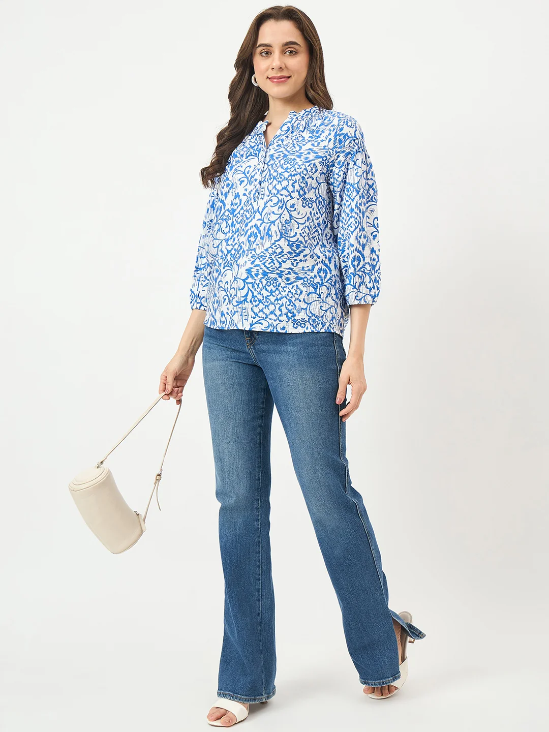 Madame Royal Blue Rayon-Blend Top - Image 3