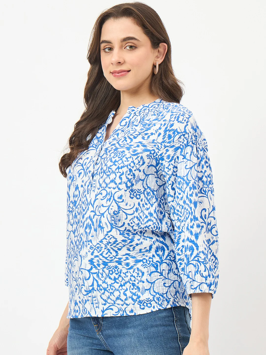 Madame Royal Blue Rayon-Blend Top - Image 5