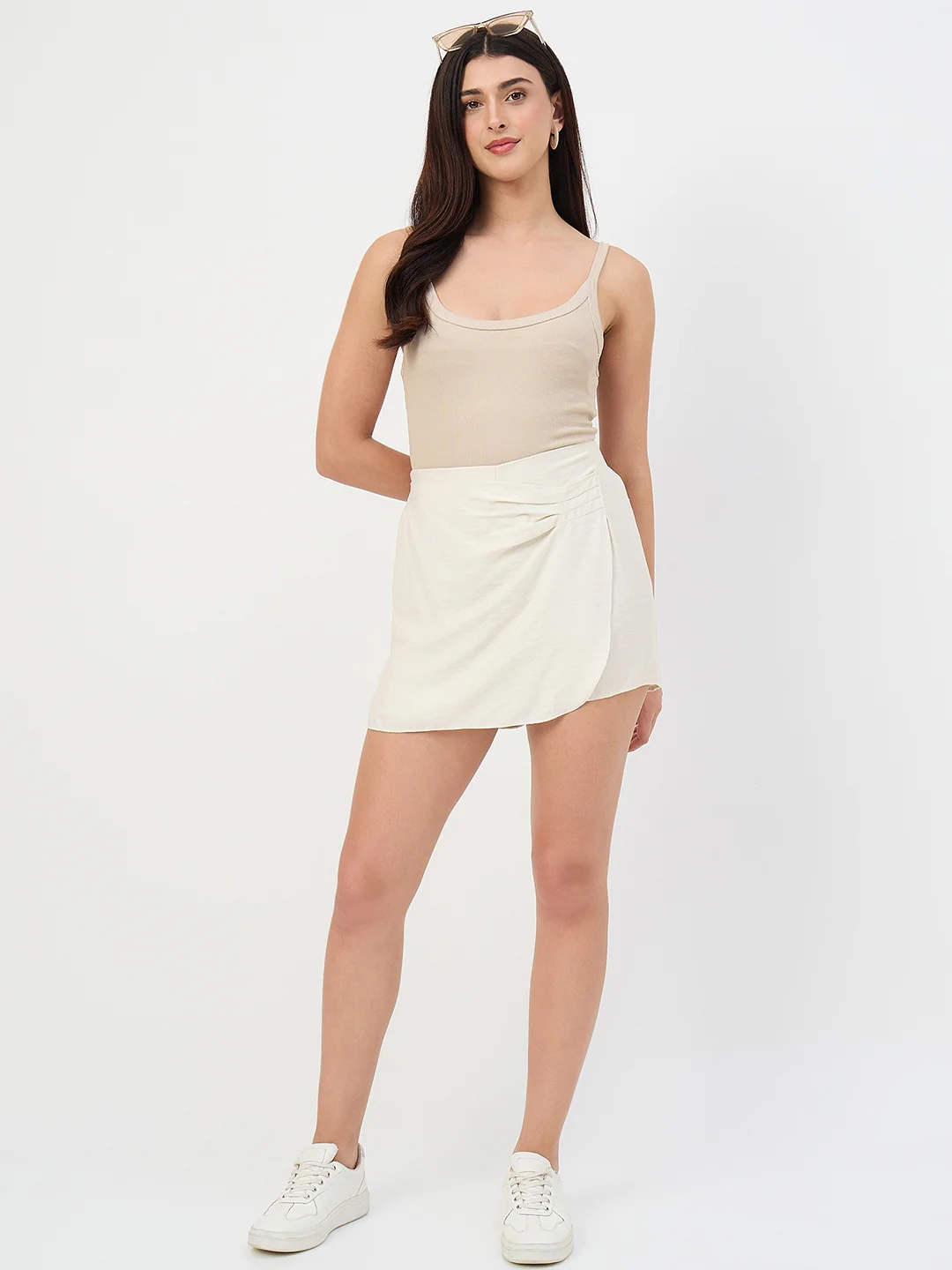 Madame Beige Printed Rayon-Blend Shorts - Image 3