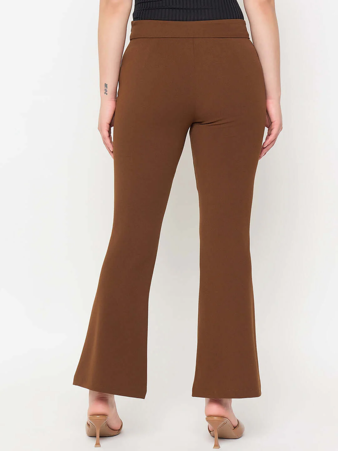 Madame Coffee Brown Flared Trousers - Image 6