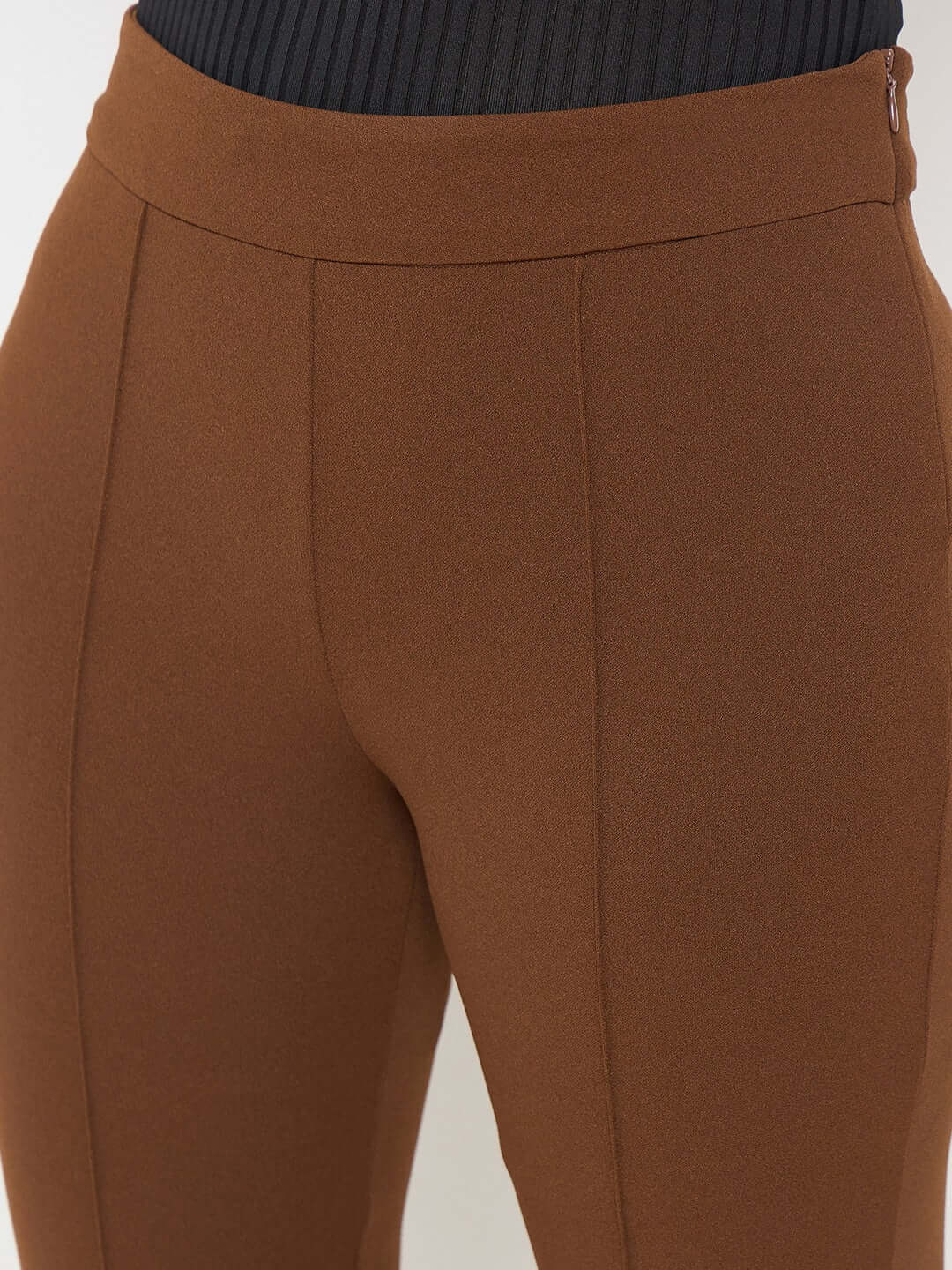 Madame Coffee Brown Flared Trousers - Image 7