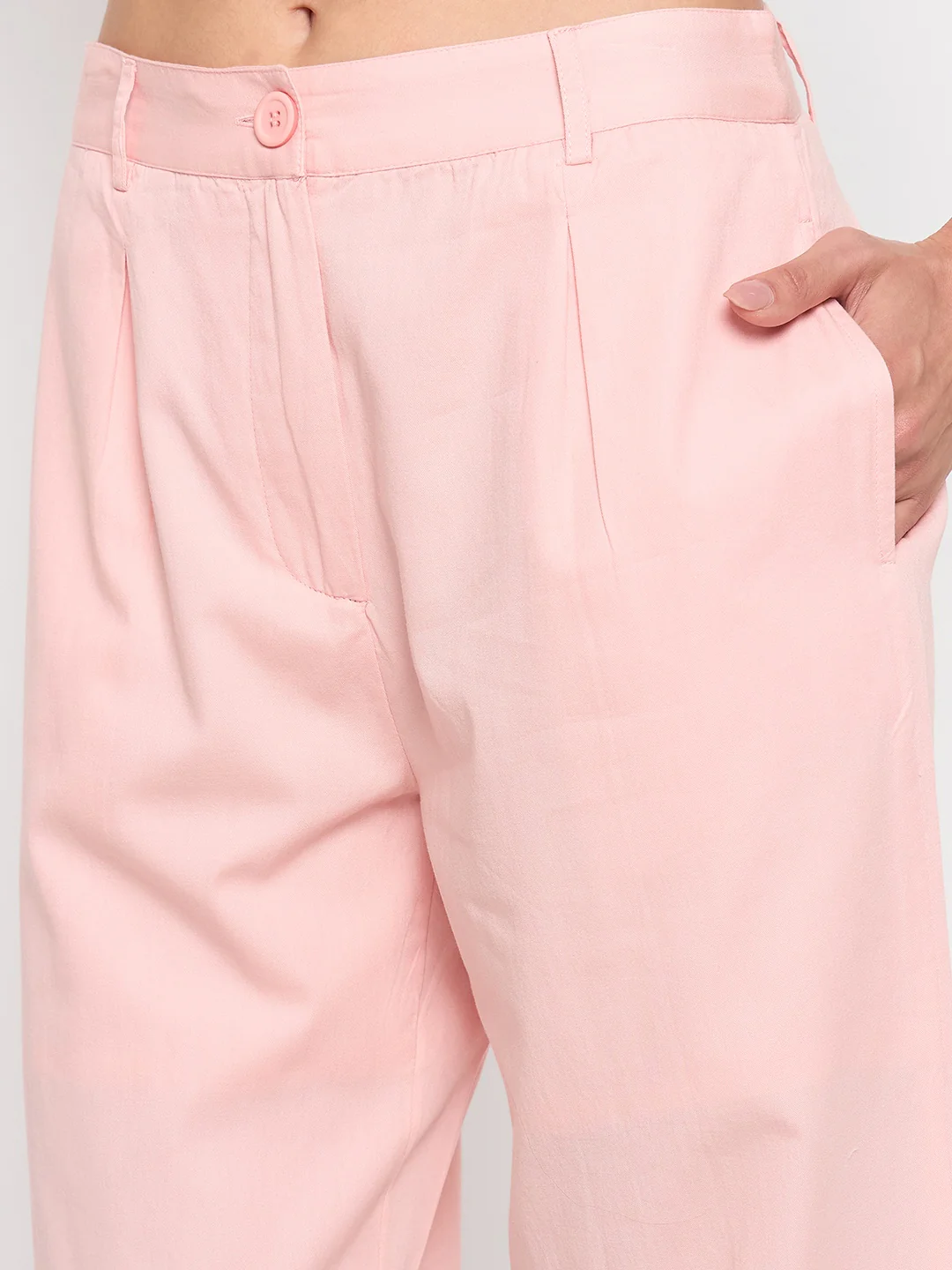 Madame Blush Pink Embroidered Cotton Trousers - Image 7