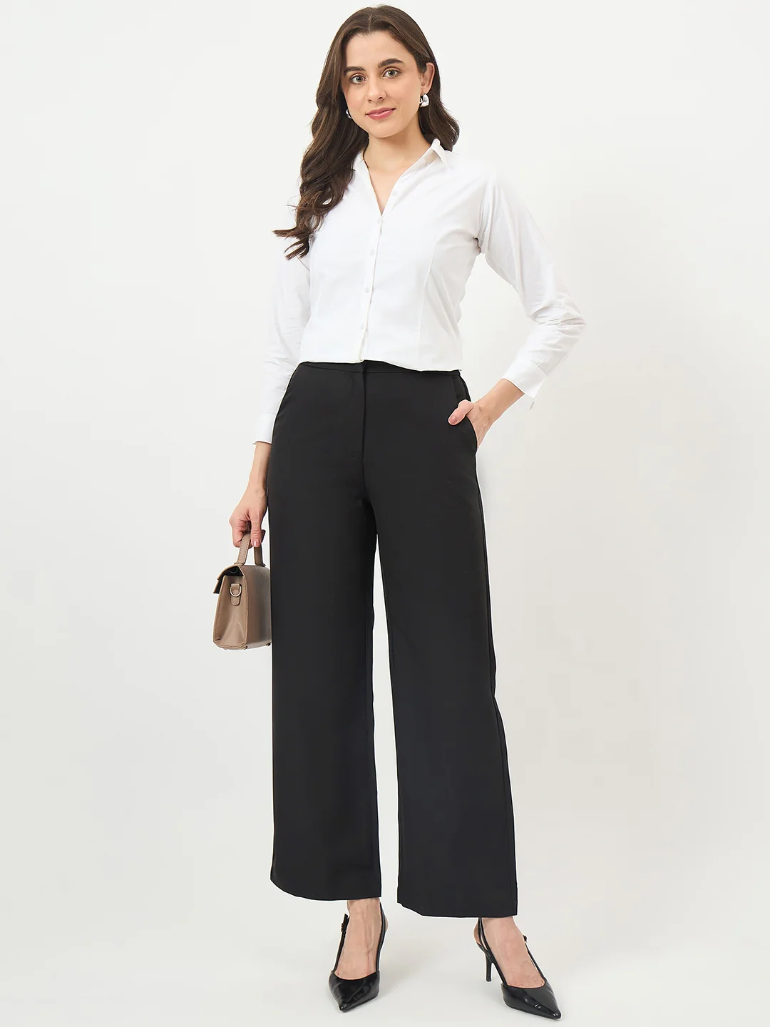 Madame Black Stretch Slim-Fit Trousers - Image 2