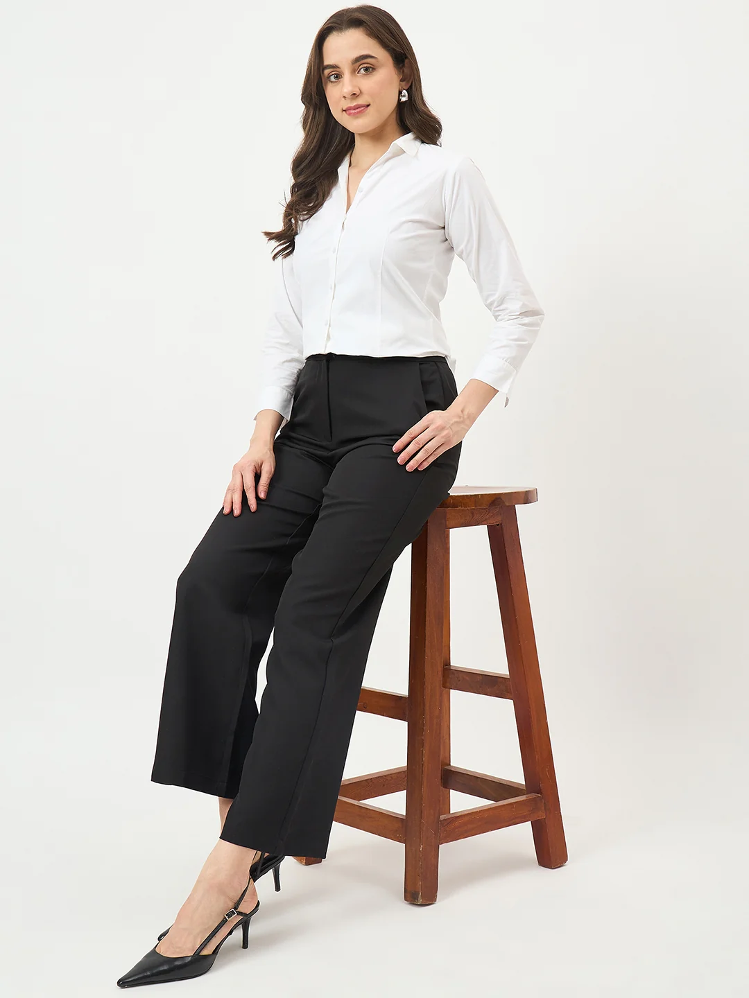 Madame Black Stretch Slim-Fit Trousers - Image 3