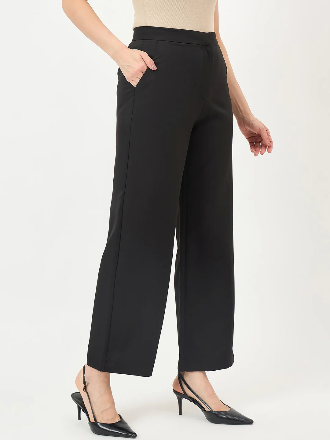 Madame Black Stretch Slim-Fit Trousers - Image 4