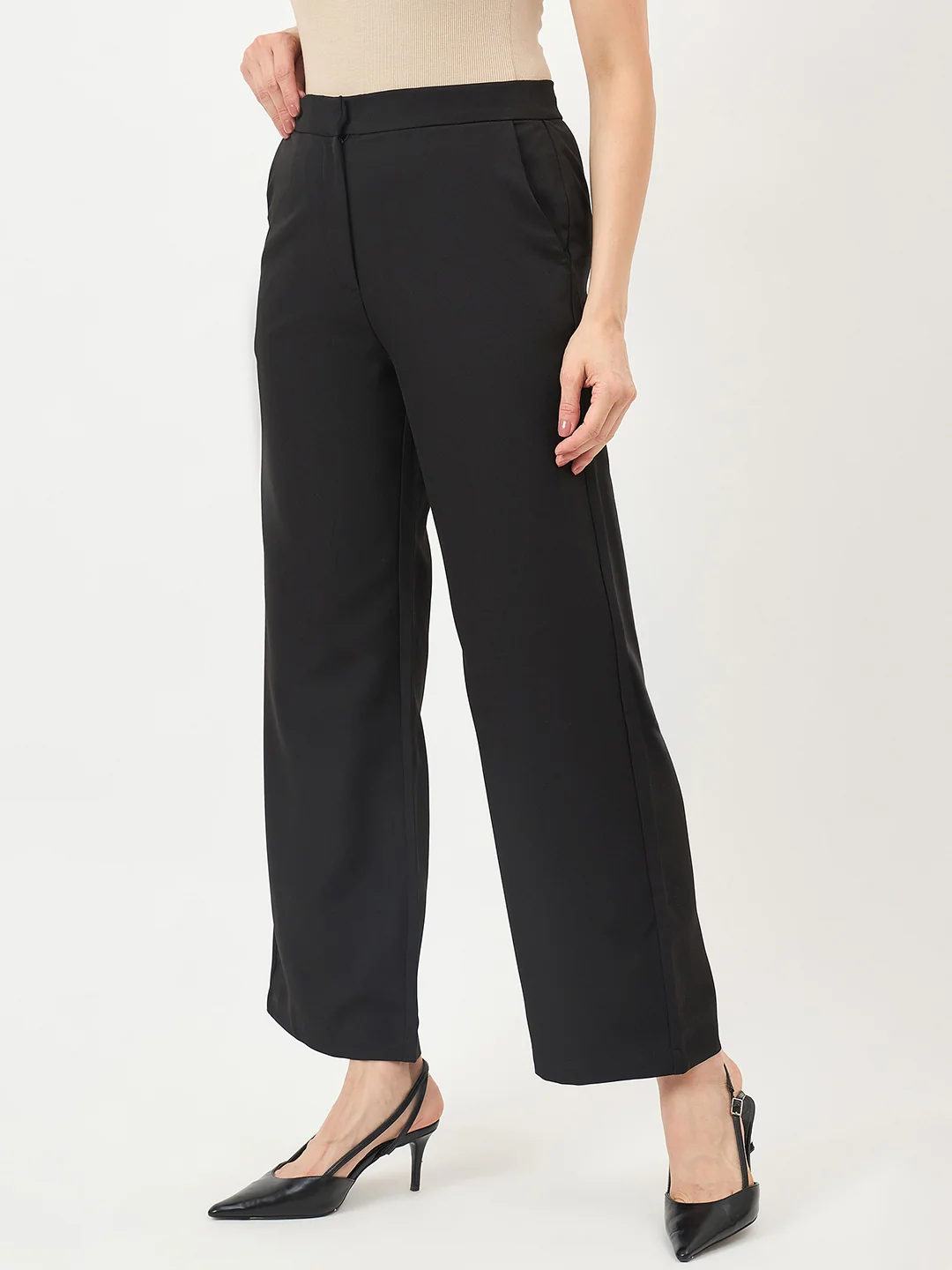 Madame Black Stretch Slim-Fit Trousers - Image 5